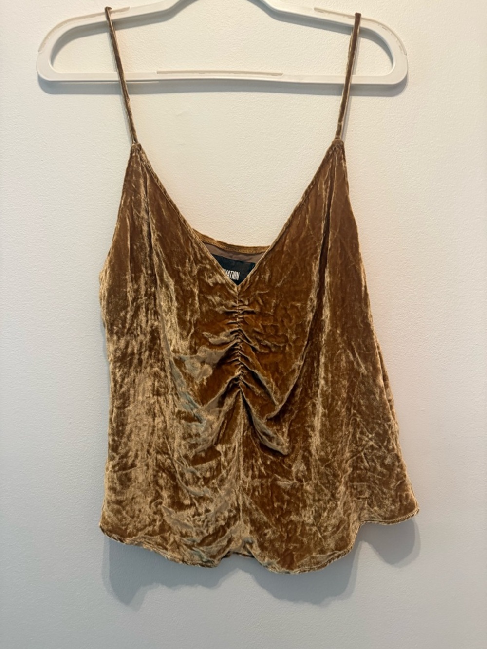 Reformation $98 Jasper Top Blouse Large Gorgeous Lightweight Crushed Velvet NWOT